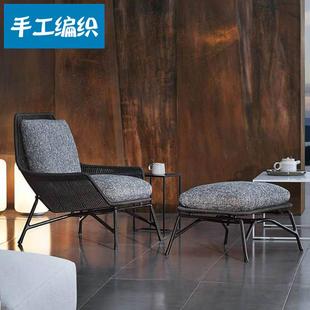 阳台藤椅三件套家用阳台小桌椅简约休闲藤椅茶几组合藤编户外桌椅