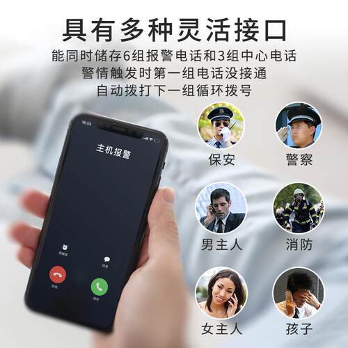 有线防盗报警器家用外系线人体感应PYP报警主机远红安程店铺室内
