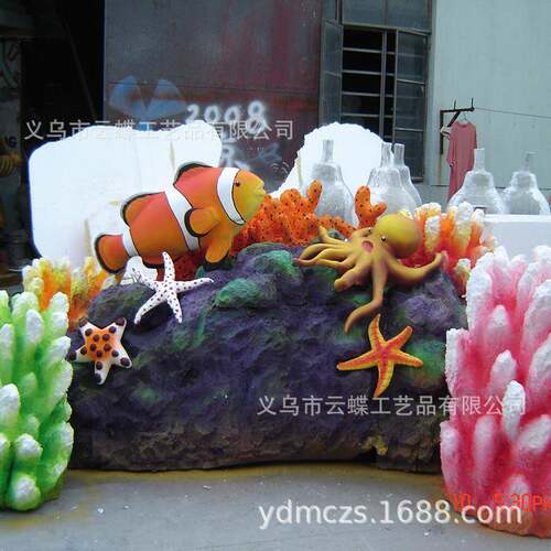 洋商场橱窗酒店吊饰布热置装饰庭带鱼OZC海世界主题d中p布置场景