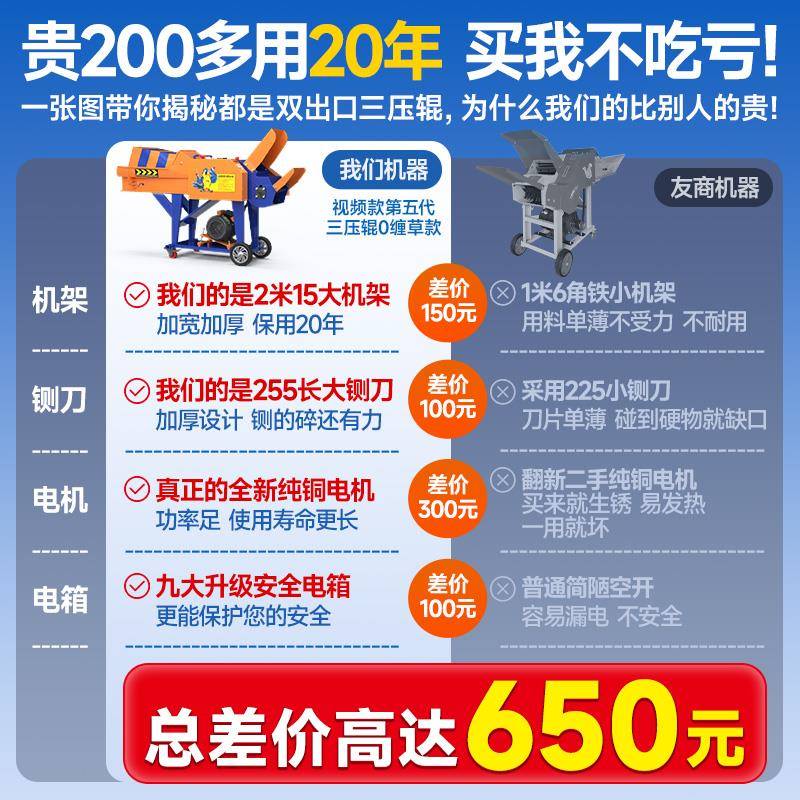 j8家用切草铡草机电动新型养殖小型碎草机杂草玉米粉碎牛羊秸秆g3