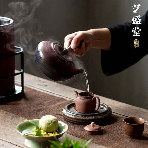 艺盛堂中式复古粗陶梅花炭炉小型家用围炉煮茶壶酒精灯耐高温炭烧