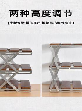 多功能户外营露桌面叠整理架折收纳架实UKR架木免安装多层露营置