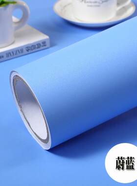 简约蓝色PC防水加具厚素色波音软片家V979具贴橱柜风家纯色自粘墙
