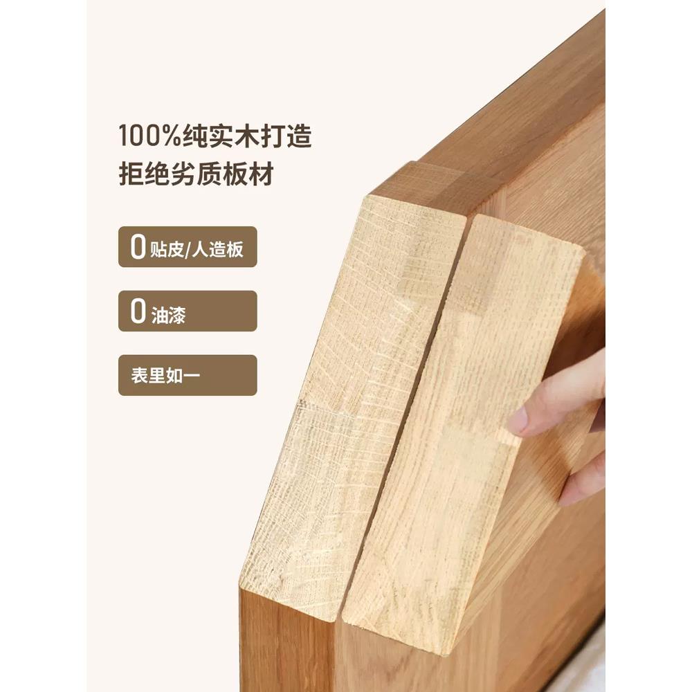 &实木床双人床主卧SOW家用1.m5L出租房用单人床木经济型橡床榻榻