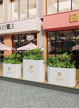 不锈商钢户外花外箱售楼板部花盆室铁艺镀锌花架业户外花箱街花坛