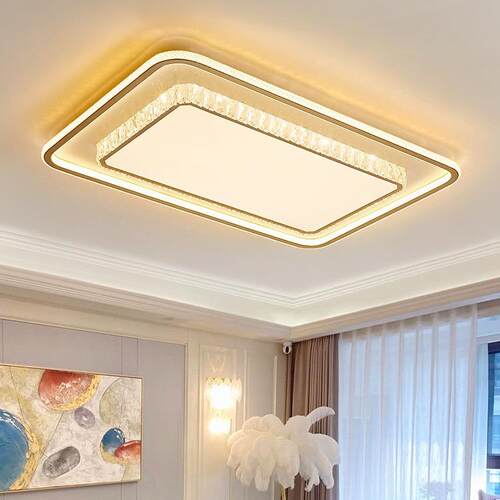 【严选代】led水晶吸顶简灯客厅灯约现长方形107卧室灯餐厅具灯套