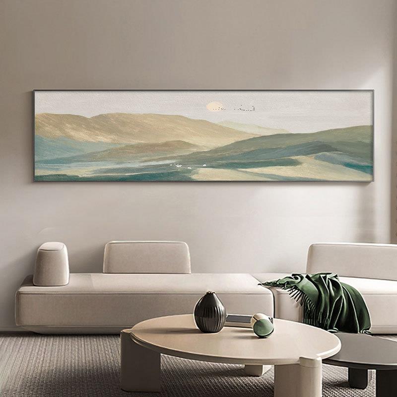 新中式挂画工笔花鸟国画横幅长条壁画酒店卧室装饰画中国风禅意画
