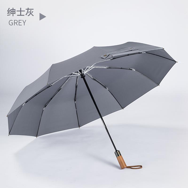 全687动实三木自手柄伞十骨风雨伞折晴防雨折叠伞男高端商务广告