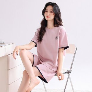 2026新款 可外穿家居服套装 薄款 短裤 带胸垫短袖 莫代尔睡衣女士夏季