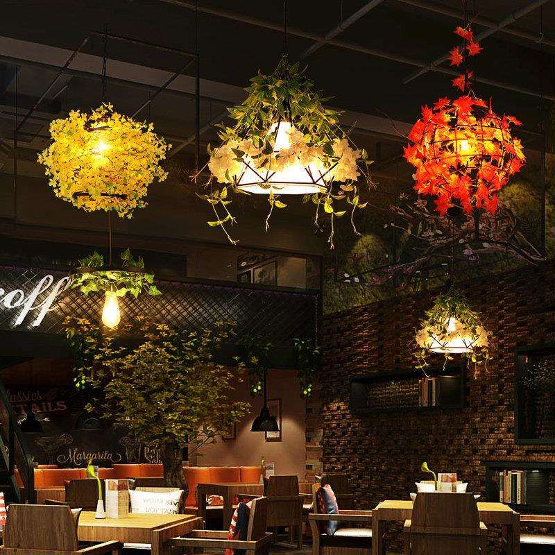 厂家个胡桃植物吊复古工业风创意音乐主题清吧灯餐厅酒吧网YDD204