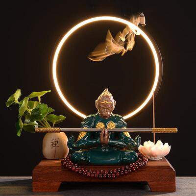 禅意中式悟摆件新中式客厅玄灯关创lp42180意倒面流香孙空齐天大