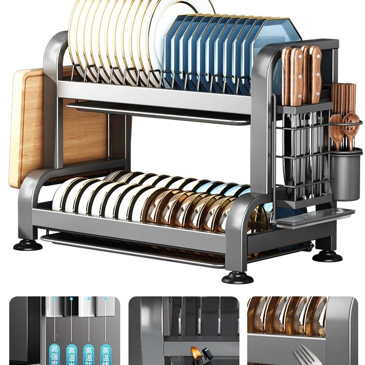 不钢厨碗盘收纳架家用房多功能BW3400-2架置物放碗架锈碗碟碗筷沥