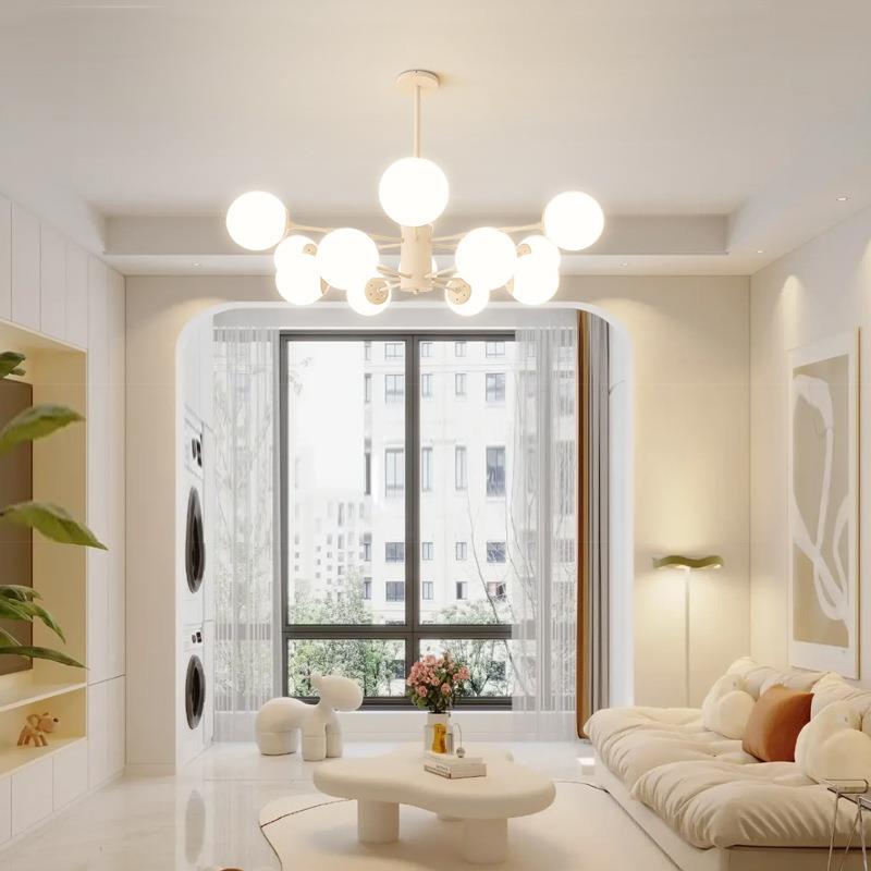 客具厅大吊灯简约现代气2025465年新卧室灯魔豆分子奶款油风客厅