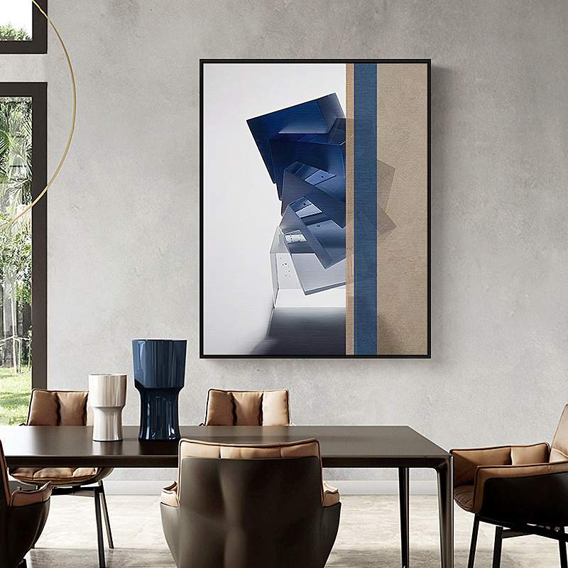 现代简约装饰画 绿色抽象几何色块挂画客厅餐厅墙上壁画单幅图片