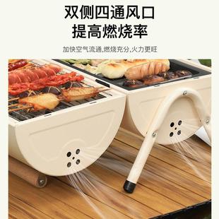 烧烤炉家用户外厚双子面双用烧烤携架露营便式 碳烤肉串炉PIP子折
