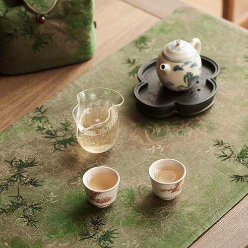 香古云纱茶款席老中料0000253翠竹防水干泡新式国风复手工长桌布