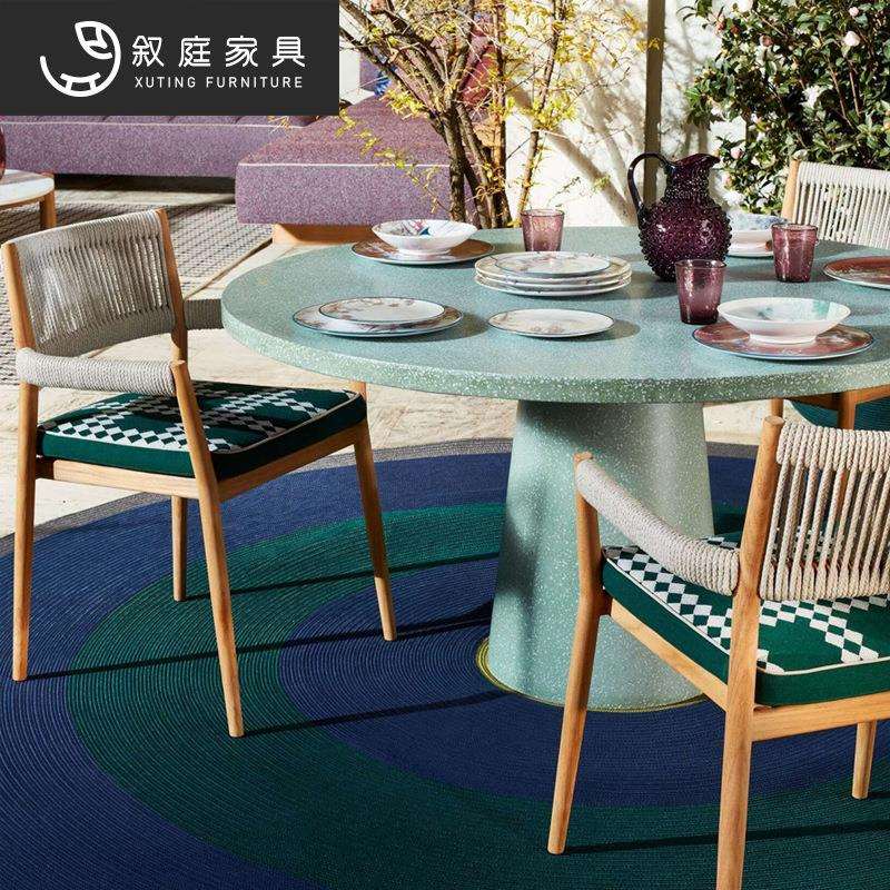 外桌22-3-2-3园椅藤椅组合庭院休闲藤编露台院室外户别墅子花防水