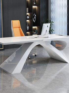 热卖老板桌总裁桌简约现代漆公办公桌组椅68568合经理桌异形办烤