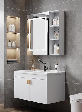 加厚太空蜂铝浴室柜组合洗手洗体漱台铝陶瓷窝F78SS7H5一盆挂墙式