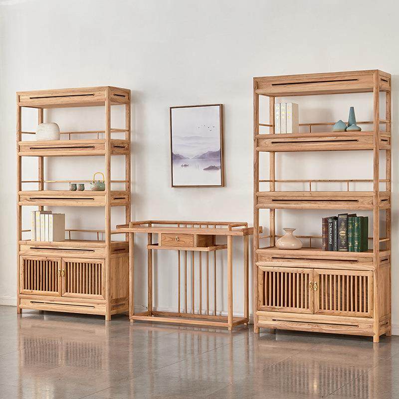 新中式书架北方榆木柜书实木家WYE具简约置物柜架花陈列瓶架茶展,畜牧/养殖物资,特种养殖设备,淘宝优惠券,粉丝福利购,淘宝优惠卷