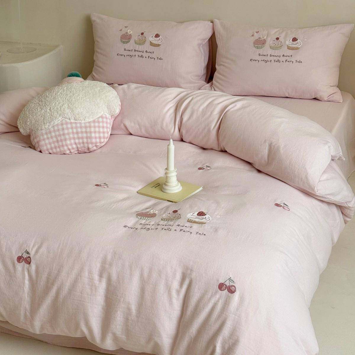 少笠心全棉皱纱床上四件套纯棉双层纱刺绣被套床皱单女床款L2三件,畜牧/养殖物资,特种养殖设备,淘宝优惠券,粉丝福利购,淘宝优惠卷