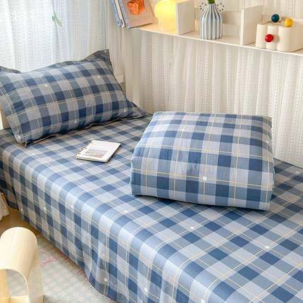 纯棉生宿舍三件学套单人下铺全YCH棉床单被套罩床款全套笠床上品