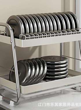 PRZ沥厨房碗碟沥面水架台层撞色沥碗收纳架分家用多功能筷子碗盘