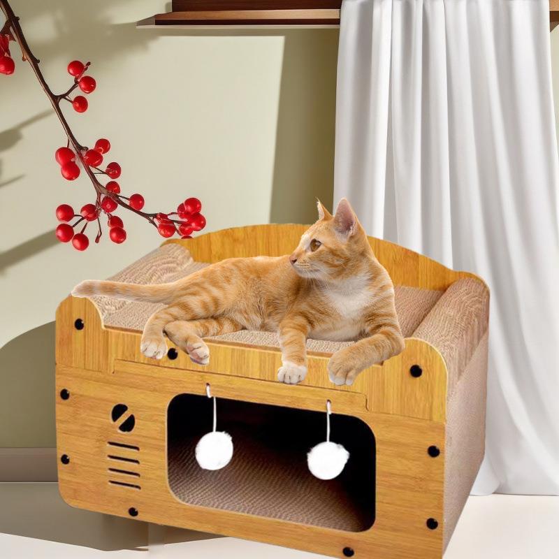 】猫抓板合大猫窝一体超二一号瓦楞纸猫窝耐磨耐LQP抓多可用宠猫