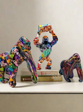 跨境树新品创柜脂意炫彩猩20240911猩水转印工艺家居客厅酒摆件装