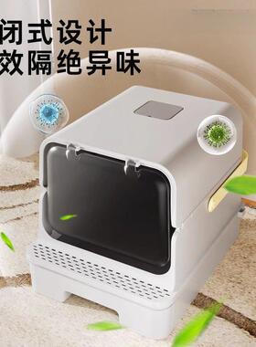 cDzS8Wti猫盆抽屉式超号防外溅防臭全大封闭砂幼猫新手加高特号大