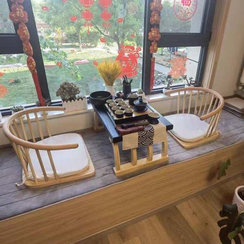茶简约窗小飘桌子茶几窗台木禅ZQW意榻榻米茶实桌炕桌坐地家用矮