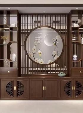 式新中关屏风隔断柜客厅餐厅户家用置入物架jls65879简约现代遮挡