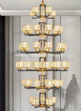 中式全铜吊复新式楼大XTH灯吊灯别家墅客厅大灯豪华用餐厅灯具