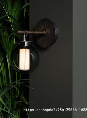 20道2新款中古卧室床头个性新中式壁灯玻5璃灯古玄关走复廊过9721