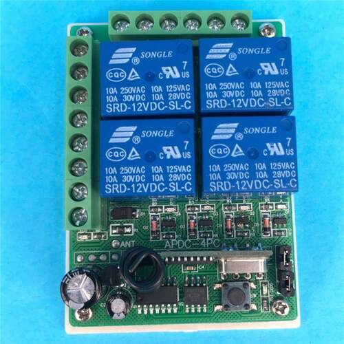 贴纸4键灯学无线遥控习型DC12控v24V四路智能具电机制APDC-4PC开