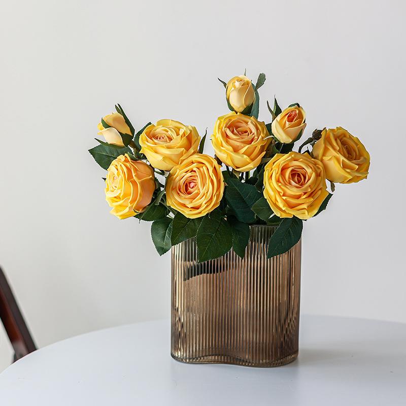 5656高档手保湿仿花假花室内客厅装花摆件餐桌饰花真摆设玫瑰花轻