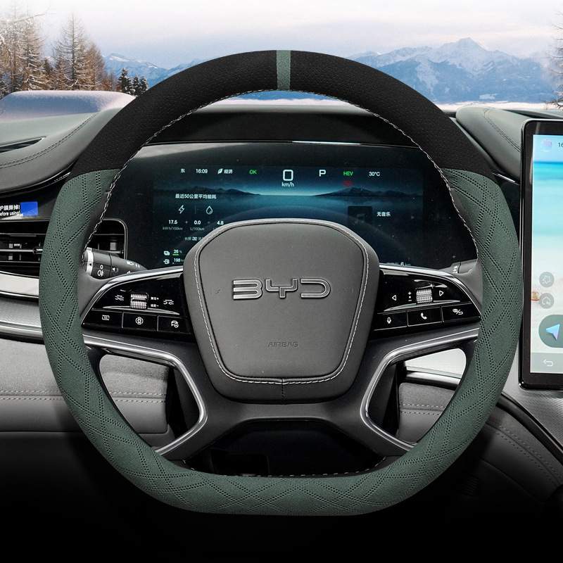 比亚迪海豹海狮05dmi/06dmi/07dmi/06EV方向盘套冬季翻毛皮绒超薄