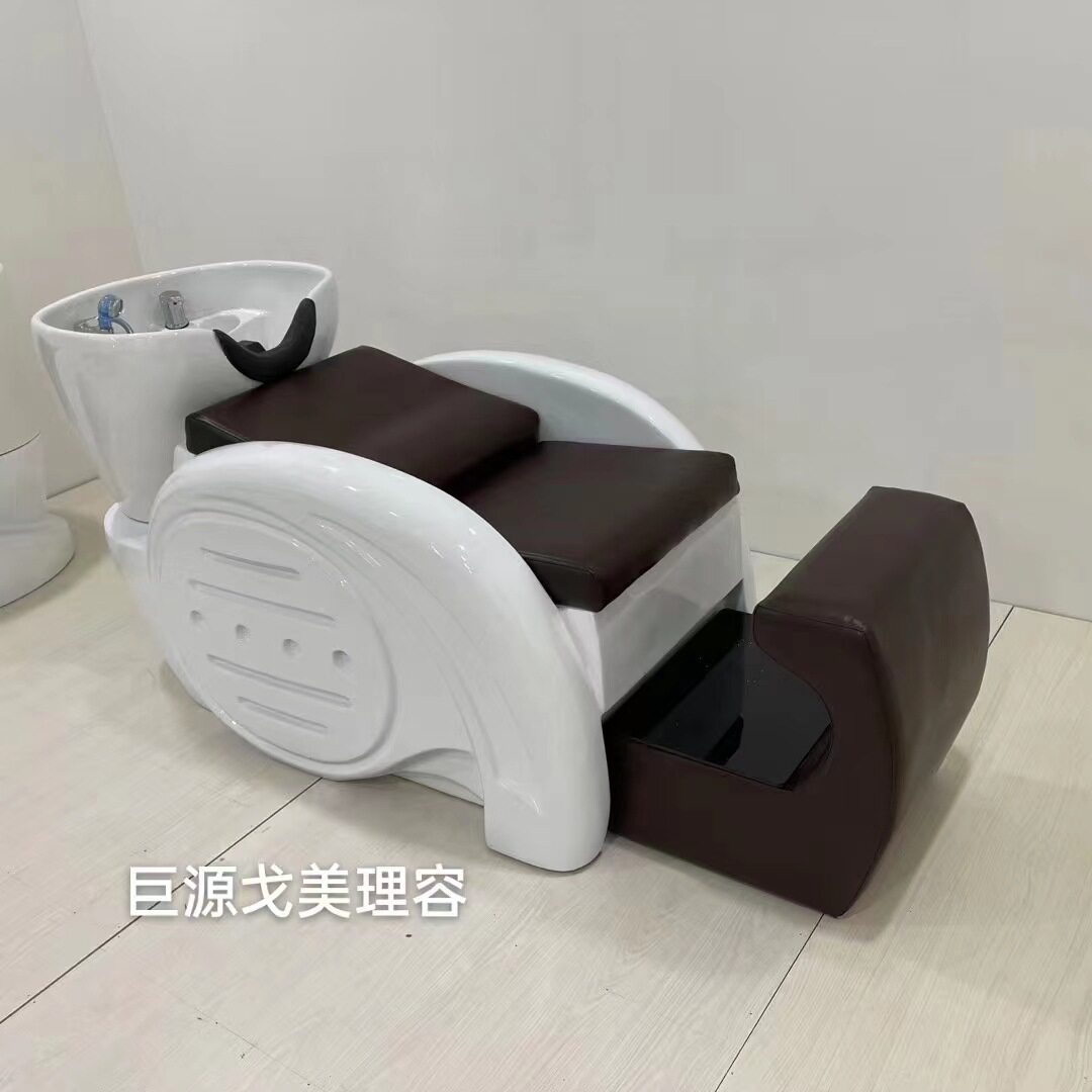 美发洗头床理发店发廊专用美发床半躺冲水床陶瓷盆玻璃钢厂家直销
