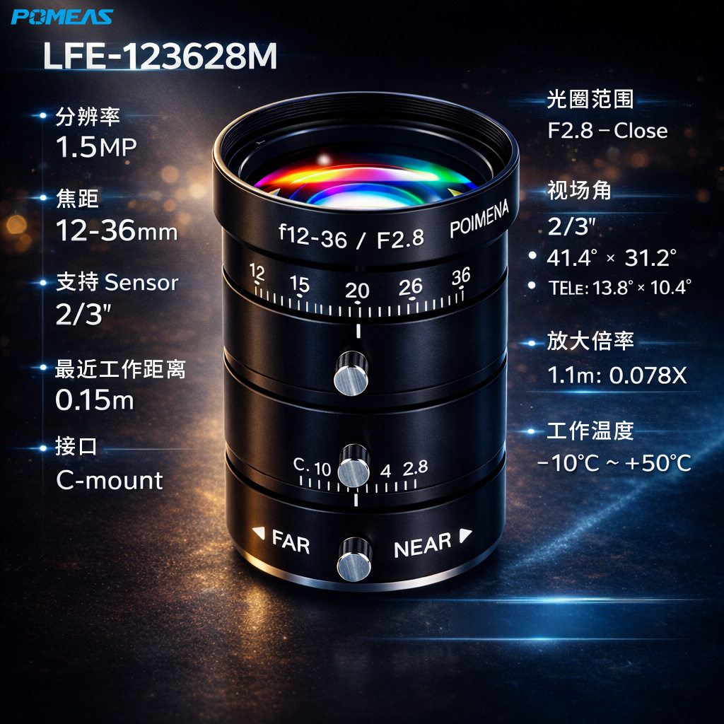 源头厂家工业相机镜头C接口2/3“靶面机器视觉镜头FA低畸变75mm