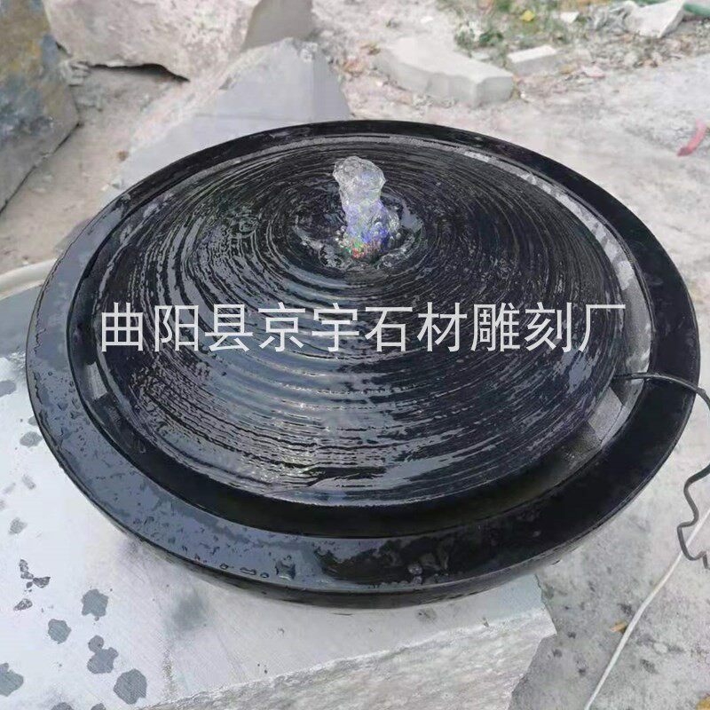 庭院景观石雕水钵瀑布造景