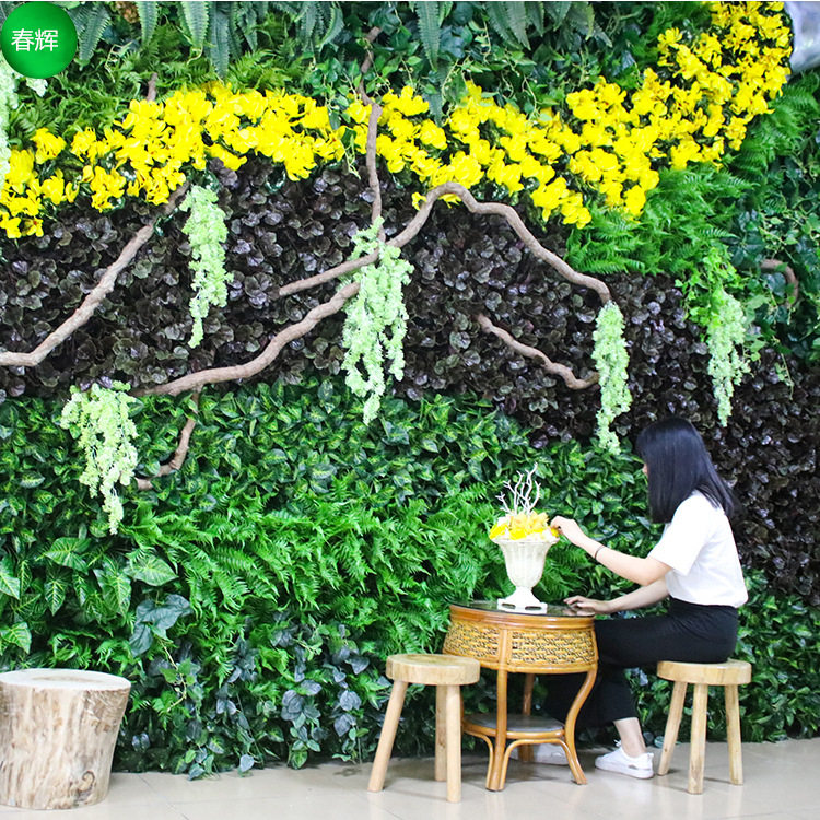 厂家直供仿真植物墙仿真立体绿化植物墙装饰仿真花墙可加工定制