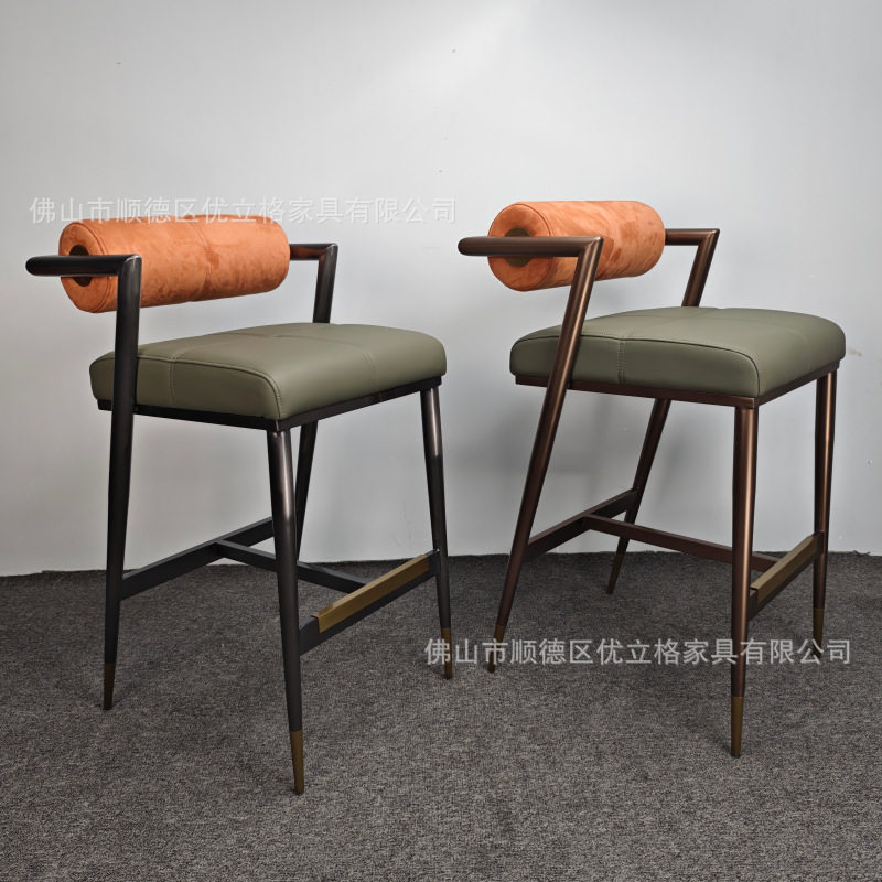 跨境欧美吧椅轻奢吧椅酒店餐厅会所商务洽谈椅吧台椅酒商用吧椅