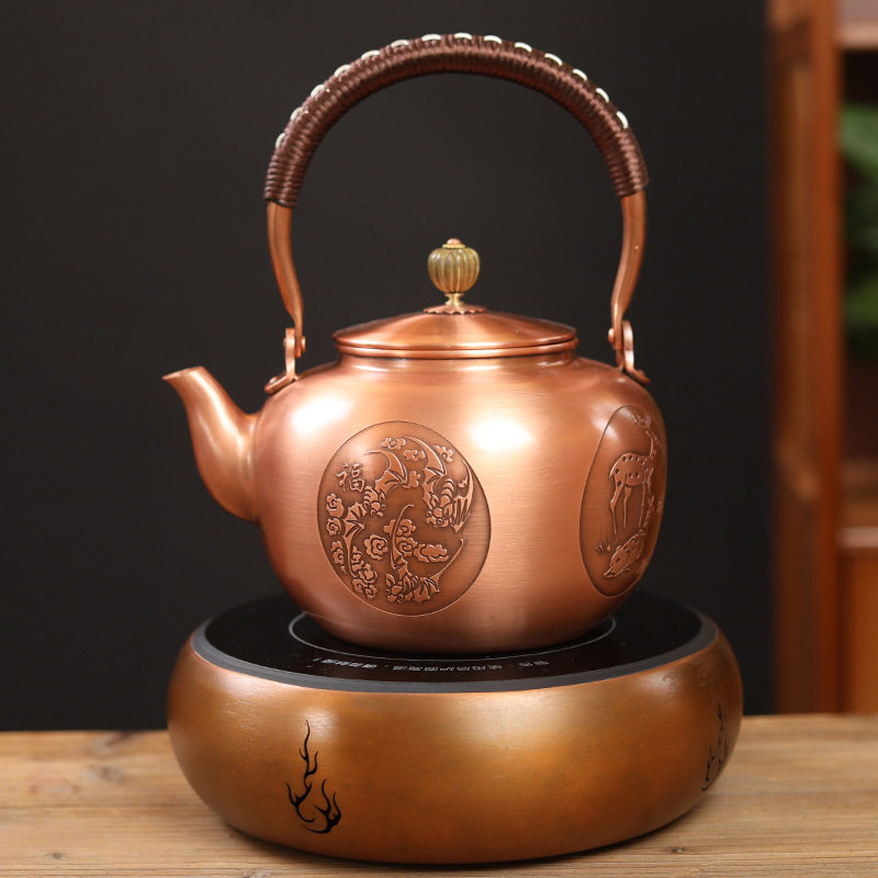 紫铜水壶烧水壶大容量纯铜煮茶壶泡茶壶家用加厚铜壶电陶炉沏茶壶