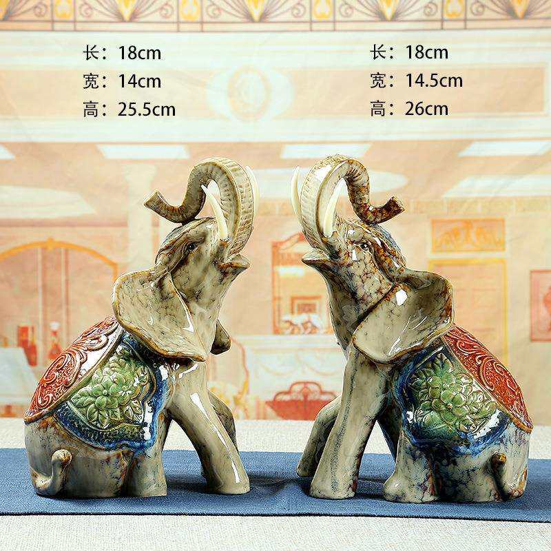 陶瓷工艺品家居陶瓷大象吉祥摆件zkz041陶瓷工艺品