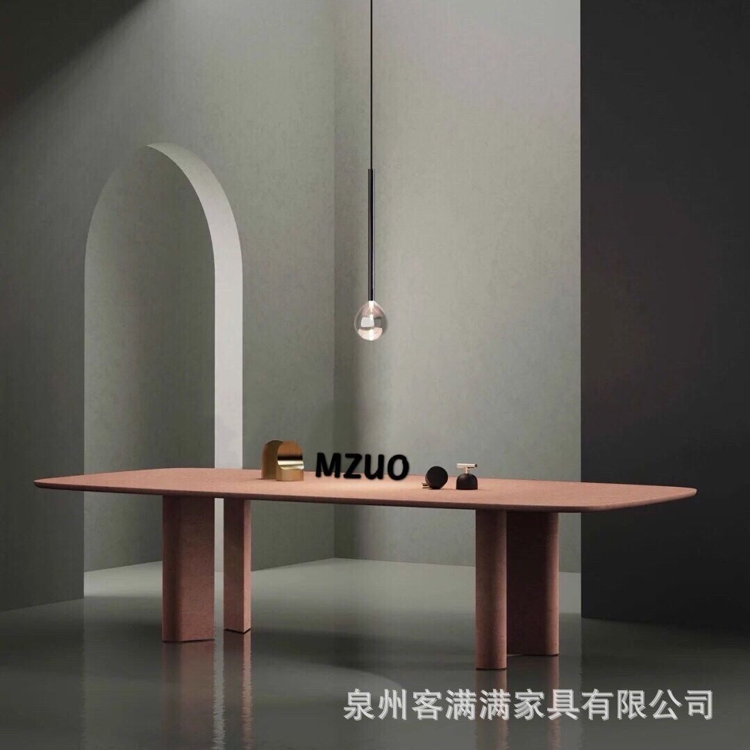 轻奢极简实木长桌设计师餐桌办公桌创意书桌个性洽谈桌艺术感桌子