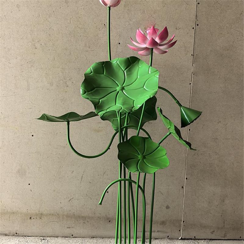 绢花路引莲花荷花莲叶创意婚庆创意真花铁艺荷叶立体装饰摆件装饰