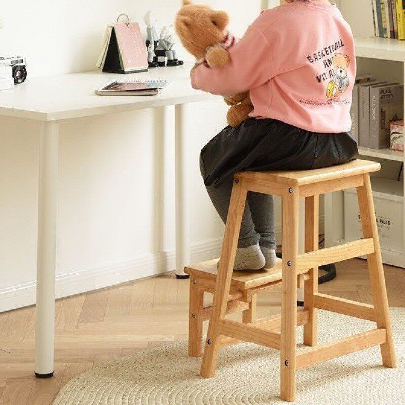 实木折叠梯凳家用登高凳两用梯子楼梯椅子加厚木质板凳高脚换鞋凳