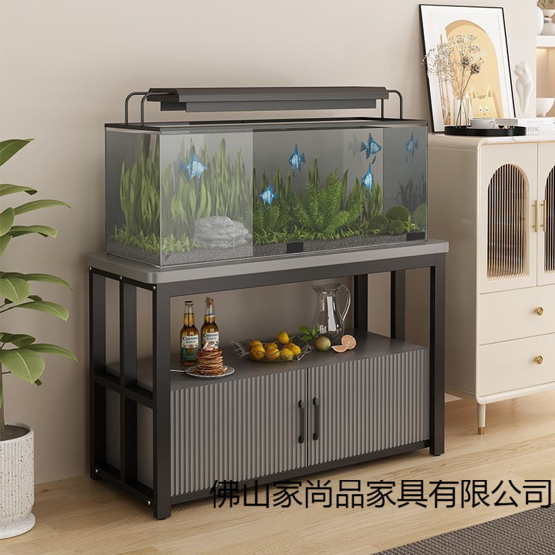 鱼缸柜底柜客厅鱼缸架承重底座置物架家用多层带柜子铁艺鱼缸底架