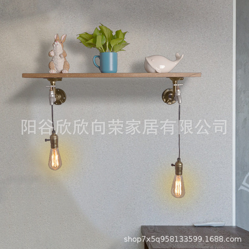 欧美复古工业风铁管创意壁灯