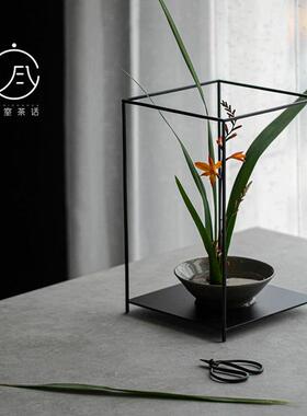 宜室茶话铁艺花架茶壶茶具收纳展示架桌面小花几案几简约家居摆件